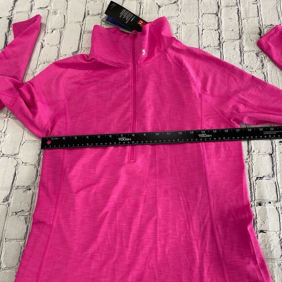 Under Armour Top Women’s Size L Color Pink ColdGear 1/2 Zipper Training Shirt - Picture 8 of 11